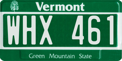 VT license plate WHX461