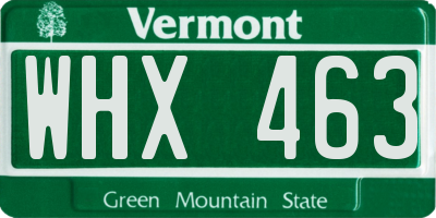 VT license plate WHX463