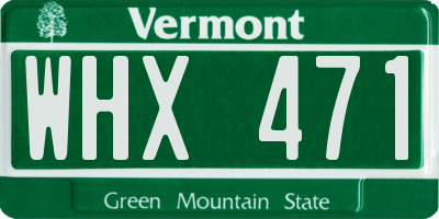 VT license plate WHX471
