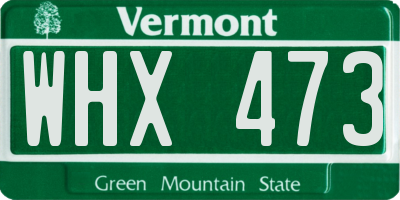 VT license plate WHX473