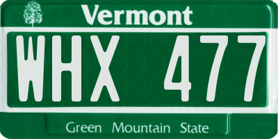 VT license plate WHX477