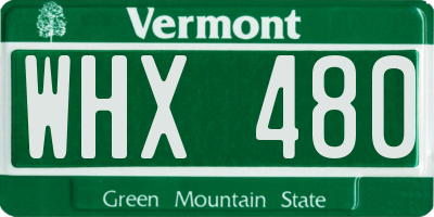 VT license plate WHX480