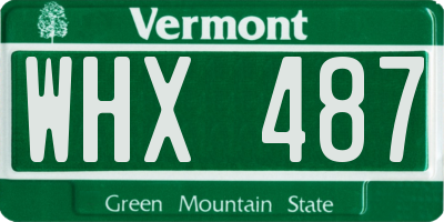 VT license plate WHX487
