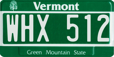 VT license plate WHX512