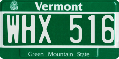 VT license plate WHX516