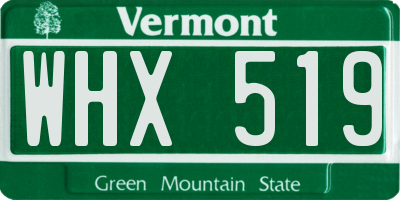 VT license plate WHX519