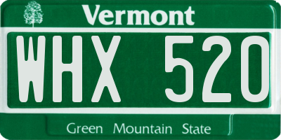 VT license plate WHX520