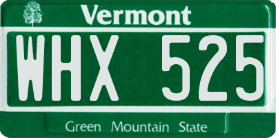 VT license plate WHX525