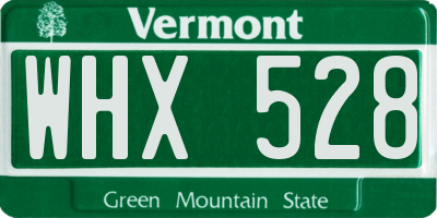 VT license plate WHX528