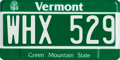 VT license plate WHX529