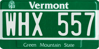 VT license plate WHX557