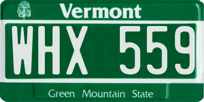 VT license plate WHX559