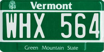 VT license plate WHX564