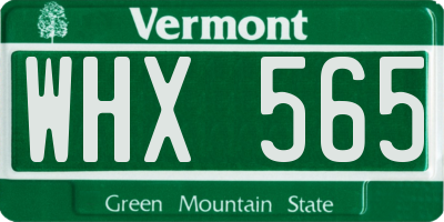 VT license plate WHX565