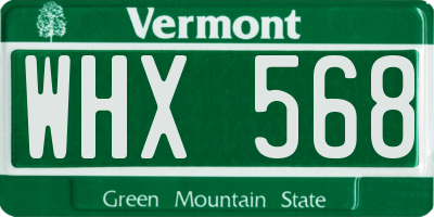 VT license plate WHX568