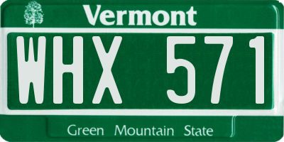 VT license plate WHX571