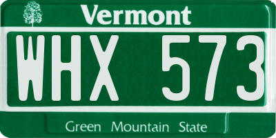 VT license plate WHX573