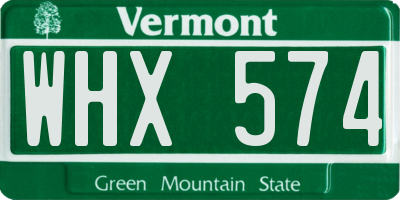 VT license plate WHX574