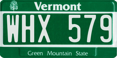 VT license plate WHX579