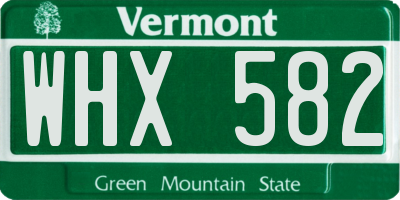 VT license plate WHX582