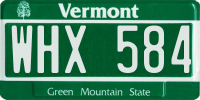 VT license plate WHX584