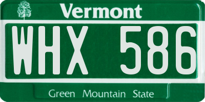 VT license plate WHX586