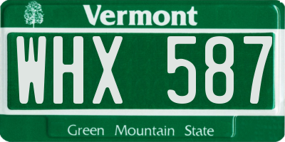VT license plate WHX587