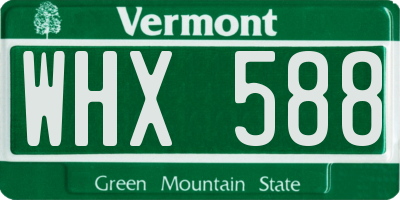 VT license plate WHX588