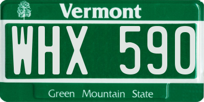 VT license plate WHX590
