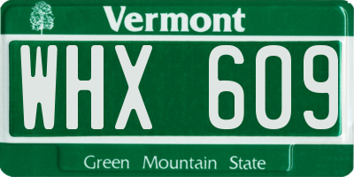 VT license plate WHX609