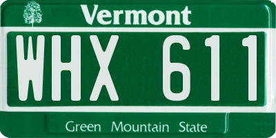 VT license plate WHX611