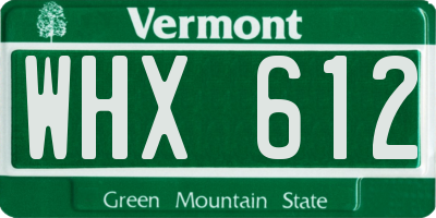 VT license plate WHX612
