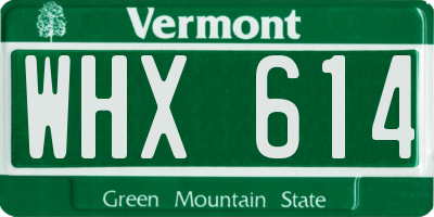 VT license plate WHX614