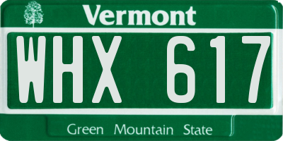 VT license plate WHX617