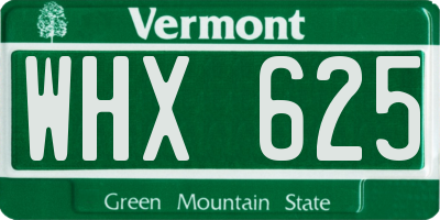 VT license plate WHX625