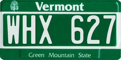 VT license plate WHX627
