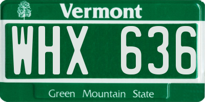 VT license plate WHX636