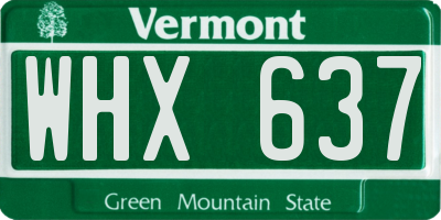 VT license plate WHX637