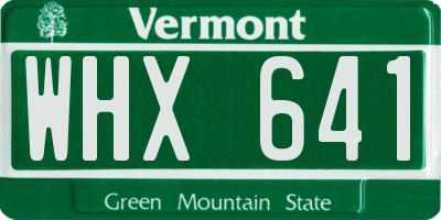 VT license plate WHX641