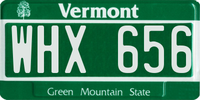VT license plate WHX656