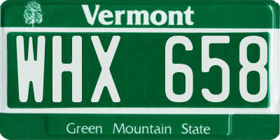 VT license plate WHX658