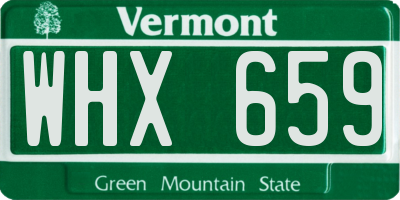 VT license plate WHX659
