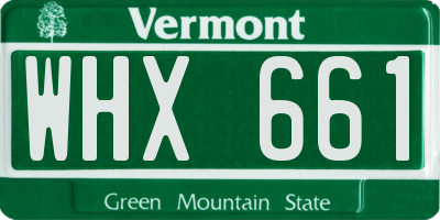 VT license plate WHX661