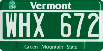 VT license plate WHX672