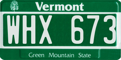 VT license plate WHX673