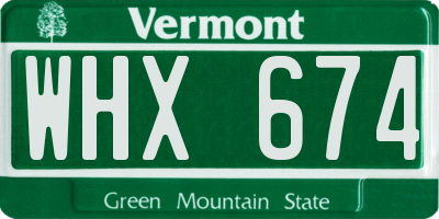 VT license plate WHX674
