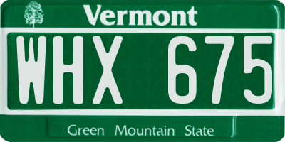 VT license plate WHX675