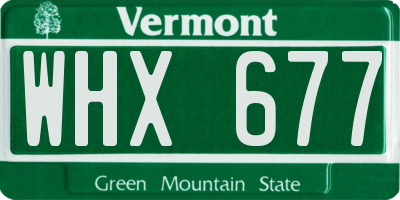 VT license plate WHX677
