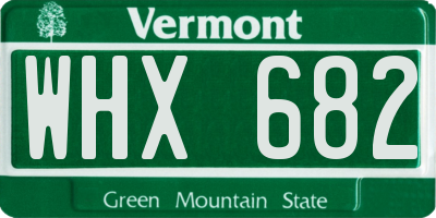 VT license plate WHX682