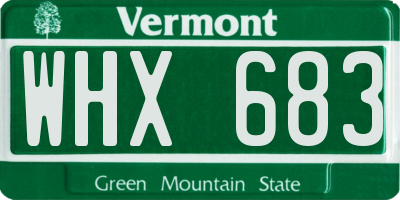 VT license plate WHX683